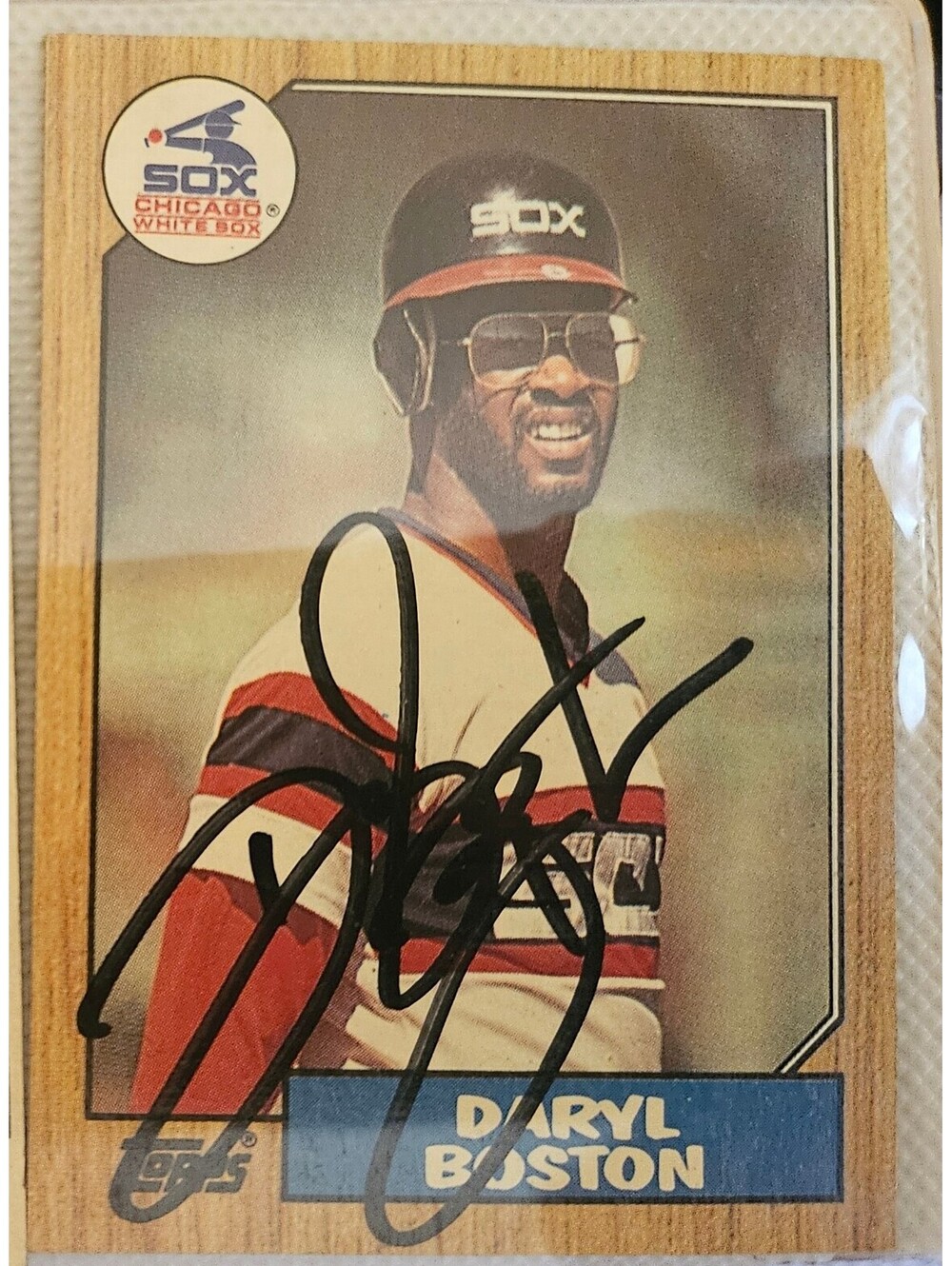 Daryl Boston Autographed 1987 Topps #482 HAND SIGNED- White Sox